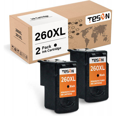 TESEN Remanufactured PG260XL Ink Cartridge Replacement 2 Black